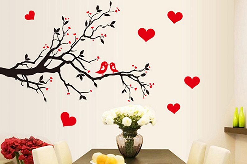 Наклейки на стену - романтический дизайн